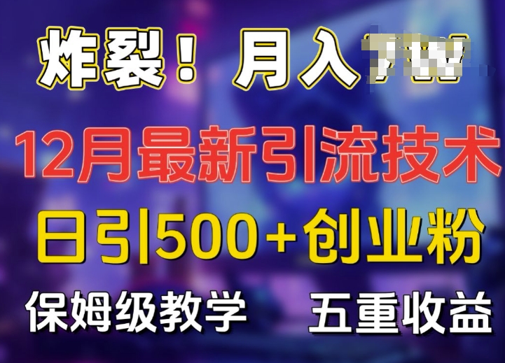 12月最新日引流500+创业粉，多重收益保姆级教学揭秘-小伟资源网
