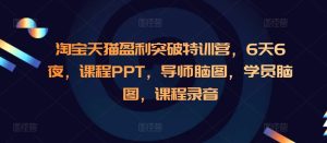 淘宝天猫盈利突破特训营：6天6夜课程，含PPT、导师脑图、学员脑图及录音-小伟资源网