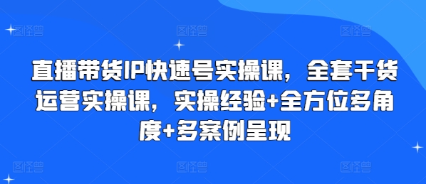 直播带货IP打造实战课：全方位运营技巧与多案例解析-小伟资源网