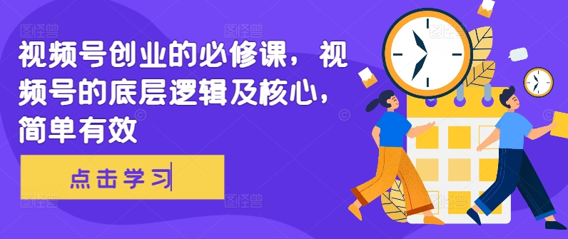 视频号创业必修课：掌握底层逻辑与核心技巧，轻松实现高效运营-小伟资源网