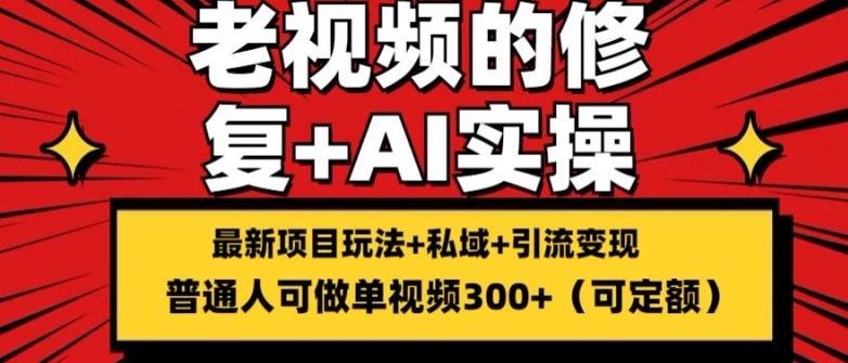 揭秘老视频修复玩法：搬砖引流变现，单条收益300+的持久盈利策略-小伟资源网