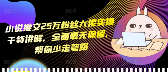 25万粉丝小说推文大佬实操干货分享，全面解析助你快速成长-小伟资源网