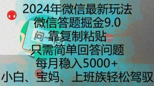 2024微信答题掘金9.0：简单复制粘贴，月入5k轻松揭秘-小伟资源网