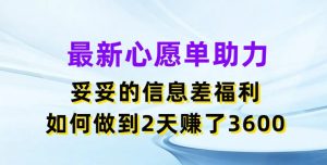 揭秘：两天赚3.6K，最新心愿单助力信息差福利大揭秘-小伟资源网