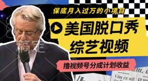 揭秘：如何通过美国脱口秀视频号分成计划，每天一小时轻松月入过万-小伟资源网