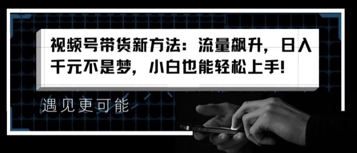 视频号带货秘籍：流量暴涨，日赚千元轻松实现，新手也能快速上手【揭秘】-小伟资源网