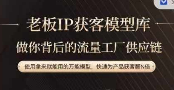 老板IP流量供应链：简化操作，使用万能模型快速提升产品获客效果-小伟资源网