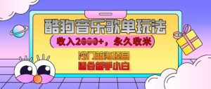 酷狗音乐歌单收益揭秘：新手小白轻松上手，播放即赚，冷门蓝海项目助你收入破千-小伟资源网