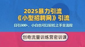2025暴力引流秘籍：招聘平台日引300+，高效变现，专业人士强烈推荐-小伟资源网