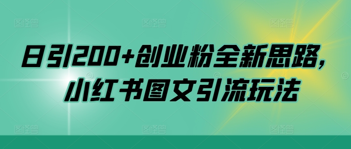 小红书图文引流新策略：日增200+创业粉丝的实战技巧揭秘-小伟资源网