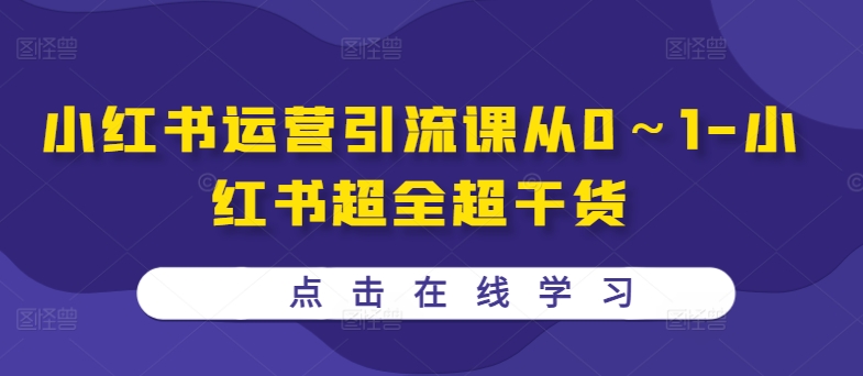 《小红书运营全攻略：从零到一的超详细引流技巧与实战干货》-小伟资源网
