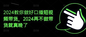 2024口播短视频带货全攻略：抓住机遇，轻松实现销售增长-小伟资源网