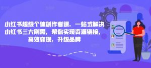 小红书创作者必修课:资源链接、高效变现与品牌升级一站式解决方案-小伟资源网