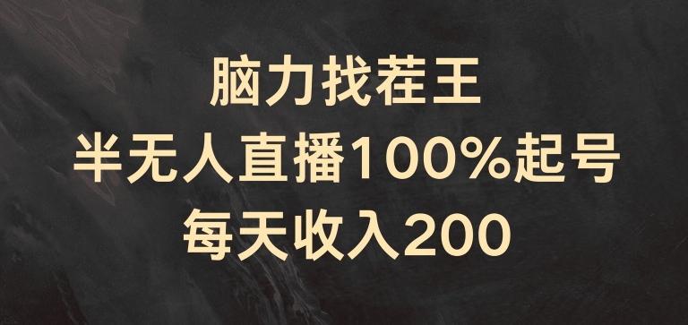 揭秘脑力找茬王：半无人直播轻松起号，日收入200+的秘诀-小伟资源网