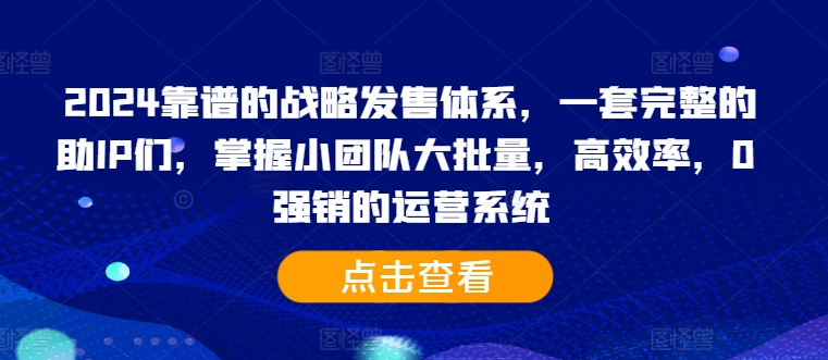 2024战略发售体系：小团队高效运营，助力IP实现大批量销售零强销-小伟资源网