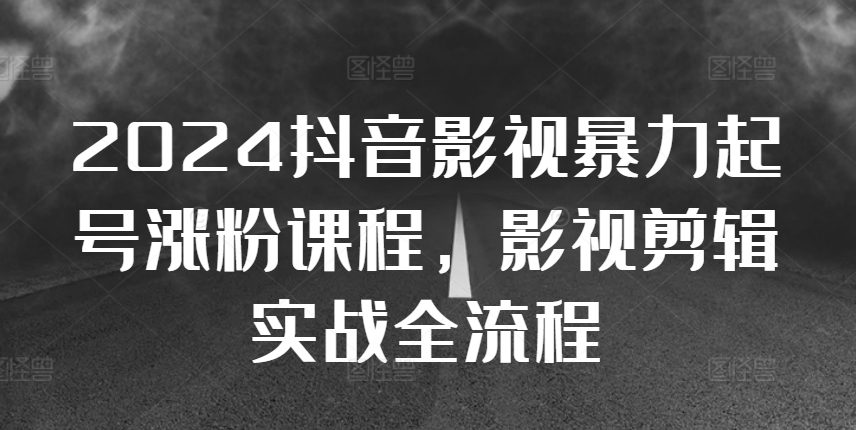 2024抖音影视剪辑涨粉实战：暴力起号与搬运全流程课程-小伟资源网