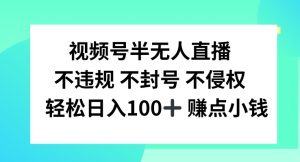 揭秘视频号半无人直播：日入100+，不违规不封号的轻松赚钱技巧-小伟资源网