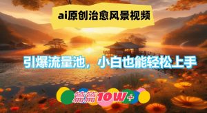 AI原创治愈风景视频：小白轻松上手，篇篇10w+流量秘籍揭秘-小伟资源网