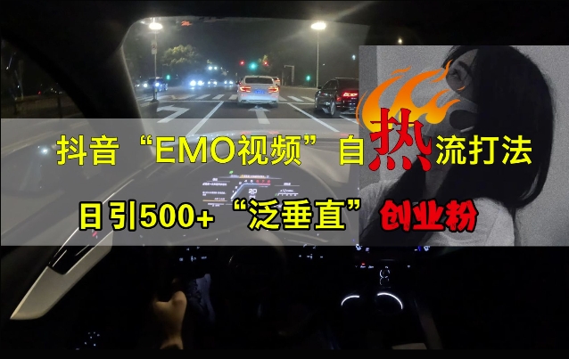 抖音EMO视频自热策略：日增500+“泛垂直”创业粉丝的秘诀-小伟资源网