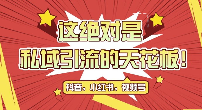 全平台引流新策略：公域转私域轻松获客500+，附脚本与截流技巧【揭秘】-小伟资源网