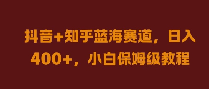 抖音与知乎蓝海赛道：小白日入多张的保姆级教程揭秘-小伟资源网