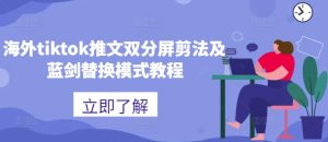 海外TikTok双分屏剪辑技巧与蓝剑替换模式全攻略-小伟资源网