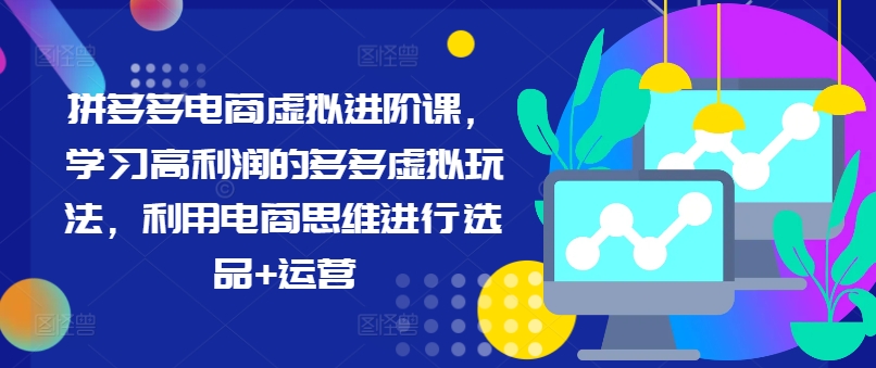 拼多多虚拟电商进阶课：高利润选品与运营策略全解析-小伟资源网