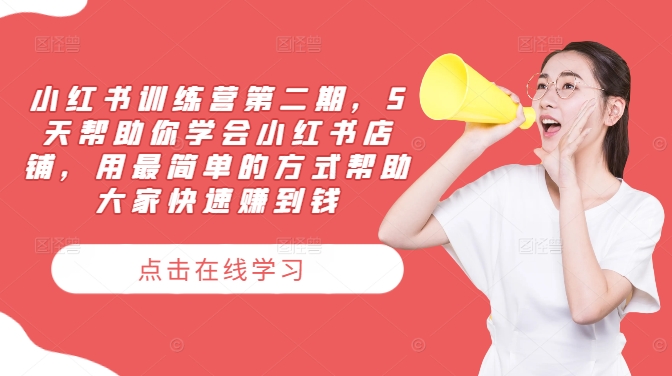 5天小红书店铺速成营：轻松掌握运营技巧，快速实现盈利-小伟资源网