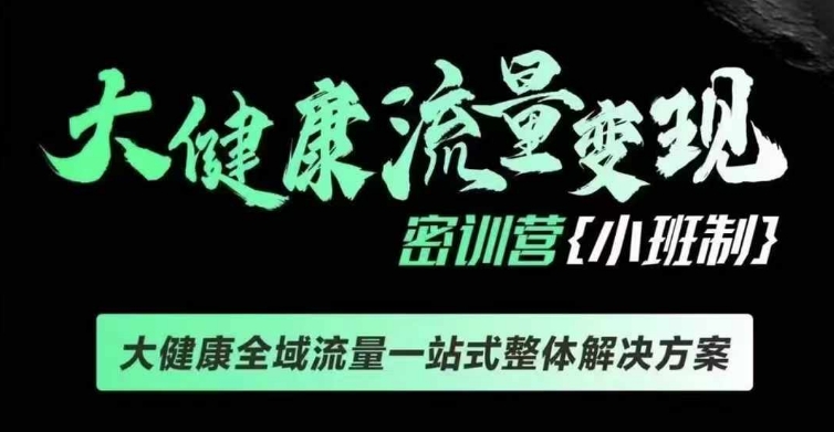 大健康变现课：千万级线下课程与全域流量一站式解决方案-小伟资源网