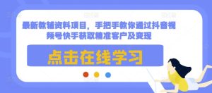 抖音快手教辅资料变现指南：精准客户获取与盈利策略全解析-小伟资源网