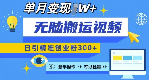 揭秘：新手轻松复制视频号，日引300+精准创业粉，月变现过万-小伟资源网