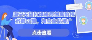 淘宝天猫高阶技术第62期：全站推广策略与实战技巧-小伟资源网