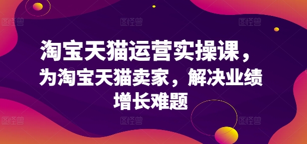 淘宝天猫运营实战课：助力卖家突破业绩增长瓶颈-小伟资源网