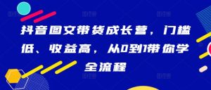 抖音图文带货全流程教学:低门槛高收益,从0到1快速成长-小伟资源网
