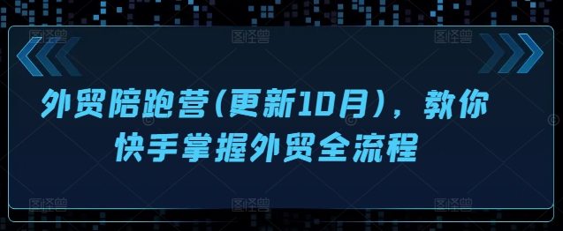 10月外贸陪跑营：快速掌握外贸全流程的实战指南-小伟资源网