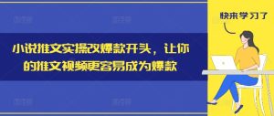 小说推文爆款开头实操指南：打造吸睛视频的秘诀-小伟资源网