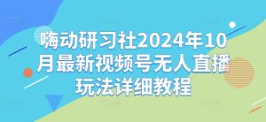 2024年10月视频号无人直播玩法全解析:嗨动研习社最新教程-小伟资源网