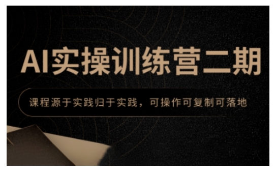 AI实操训练营二期：实践导向课程，助力可操作、可复制、可落地的AI应用-小伟资源网