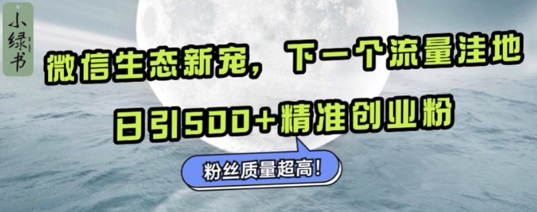 微信小绿书：日引500+高质量创业粉，下一个流量新风口-小伟资源网