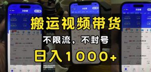 “小白必看:搬运视频带货全攻略,日入1k无封号风险”-小伟资源网