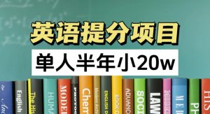 半年单人英语提分项目,正规保证,轻松实现20万收益-小伟资源网