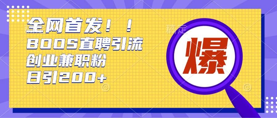 揭秘：Boss直聘每日轻松捕获200+创业大鱼的实用秘籍-小伟资源网