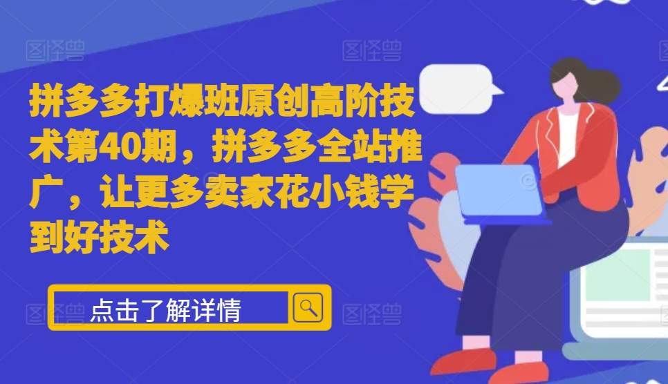 拼多多高阶技术第40期：全站推广策略，助力卖家低成本掌握高效运营技巧-小伟资源网
