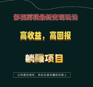 影视剪辑新变现策略：高收益躺赚项目全解析-小伟资源网