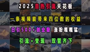 2025自热引流新趋势：单视频收益破千，日增500+创业粉，引流变现双丰收-小伟资源网