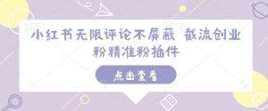 小红书无限评论插件：精准截流创业粉，不屏蔽高效引流工具-小伟资源网
