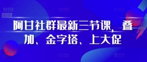 阿甘社群三节课：叠加策略、金字塔模型与大促实战全解析-小伟资源网