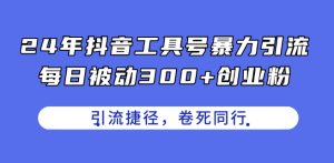 24年抖音工具号暴力引流秘籍:每日被动吸粉300+,创业捷径揭秘-小伟资源网