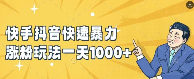 快手抖音新手速成：一天涨粉1k+的暴力玩法揭秘-小伟资源网