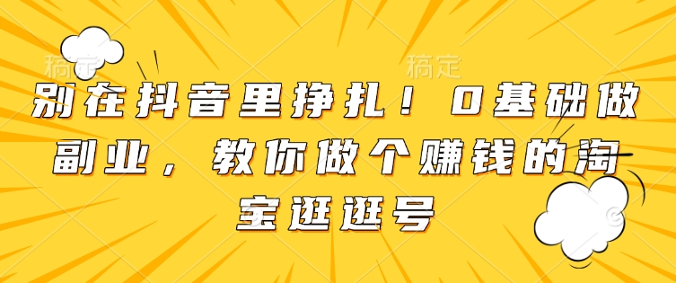 0基础副业指南：轻松打造赚钱淘宝逛逛号，告别抖音挣扎！-小伟资源网